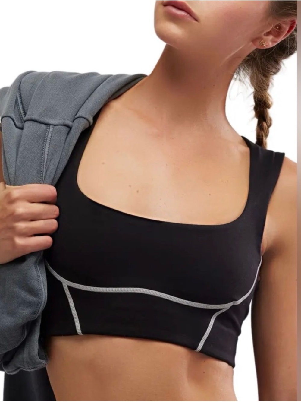 Free People you’re a peach sports bra. NWT. Black